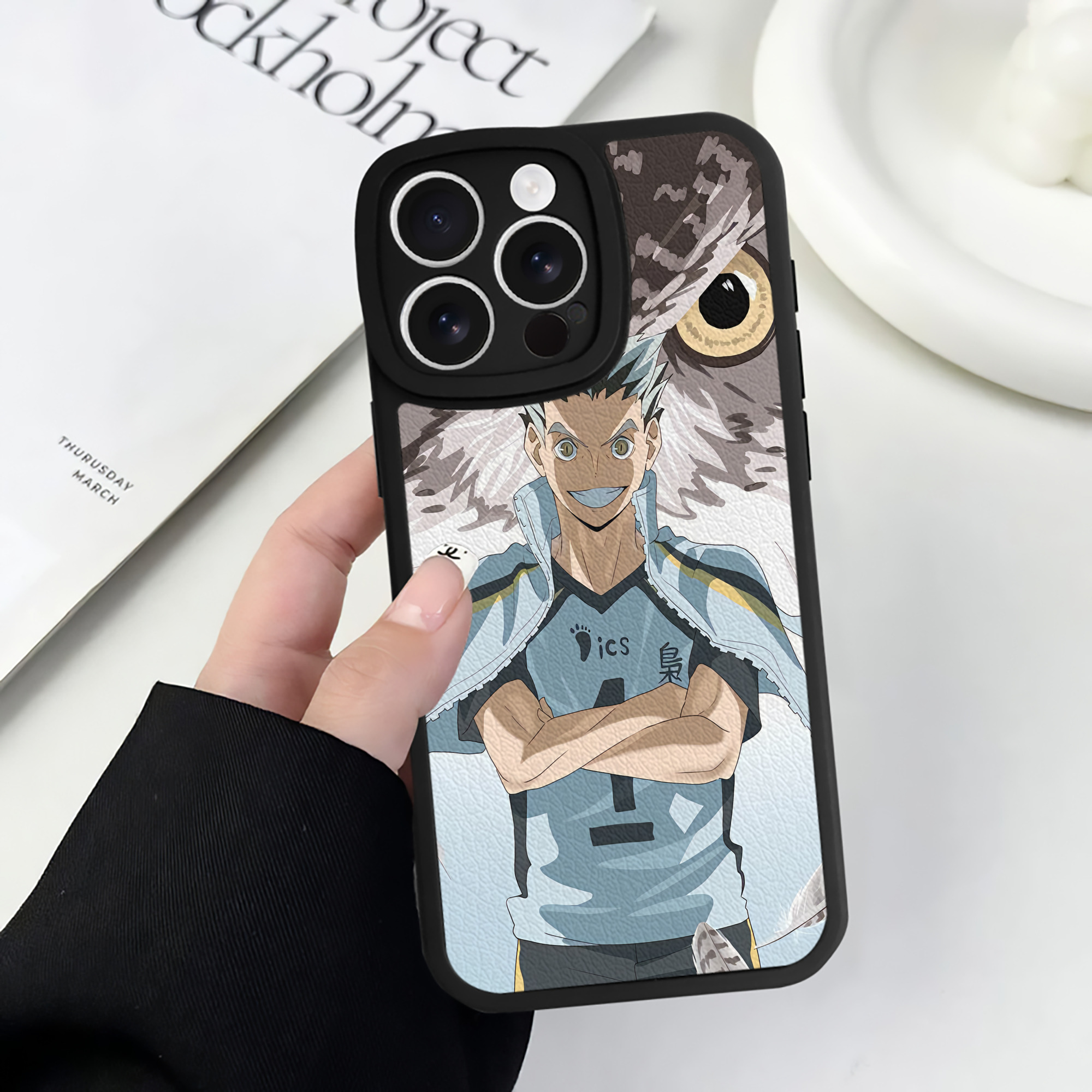 （画像用） ハイキュー!! Haikyu!! 【iPhone 16シリーズ対応】シリコンスマホケース（レザー調） 材質：シリコン